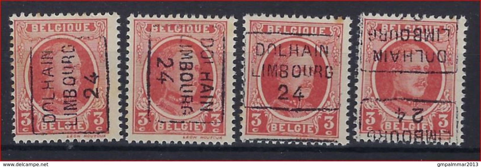 HOUYOUX Nr. 192 Voorafstempeling Nr. 3306   DOLHAIN - LIMBOURG 24  A B C En D ; Staat Zie Scan ! - Roulettes 1920-29