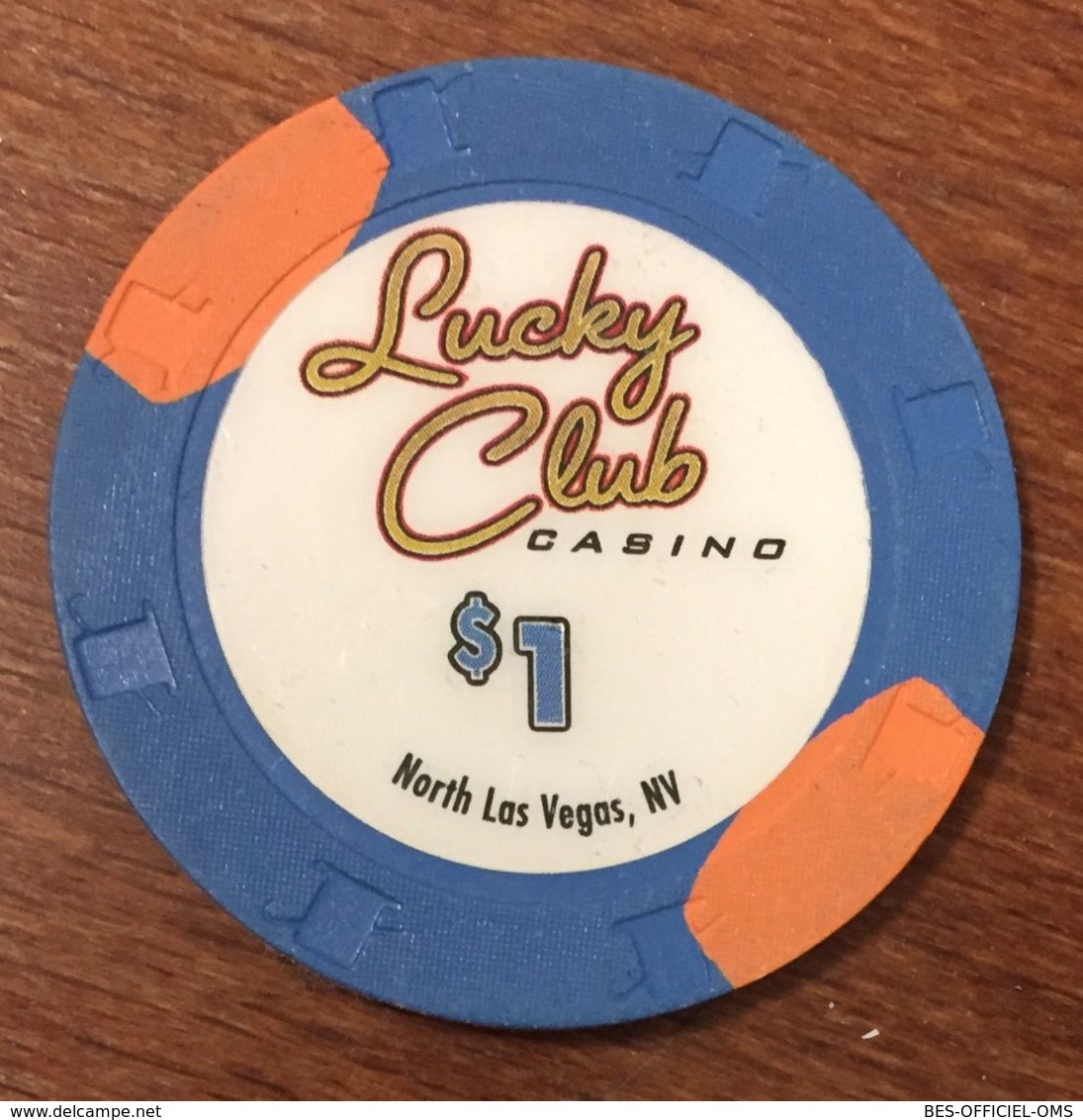 USA NEVADA LAS VEGAS LUCKY CLUB CASINO CHIP $1 JETON TOKENS COINS - Casino