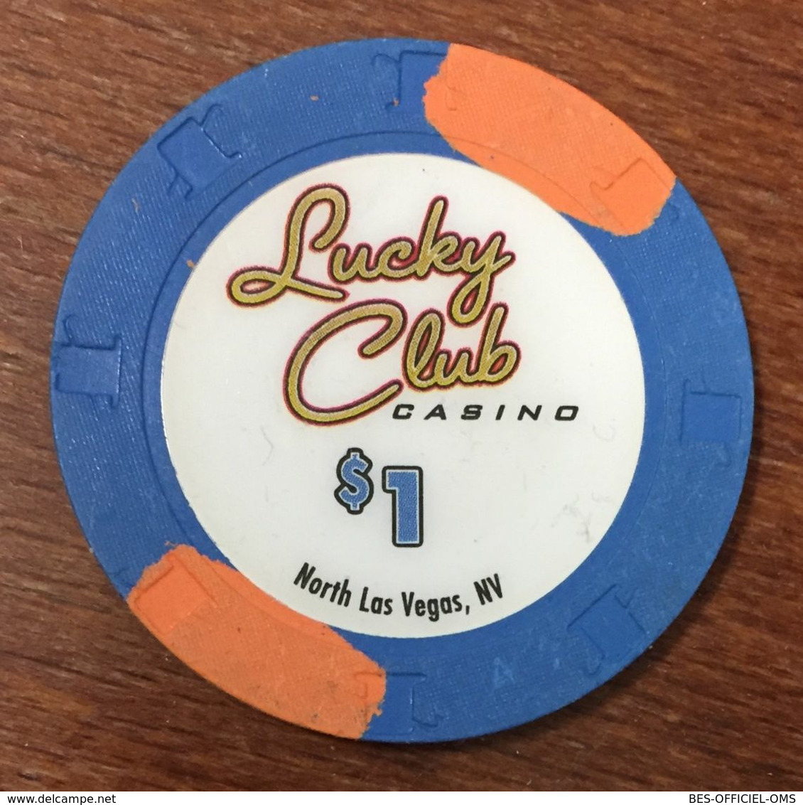 USA NEVADA LAS VEGAS LUCKY CLUB CASINO CHIP $1 JETON TOKENS COINS - Casino