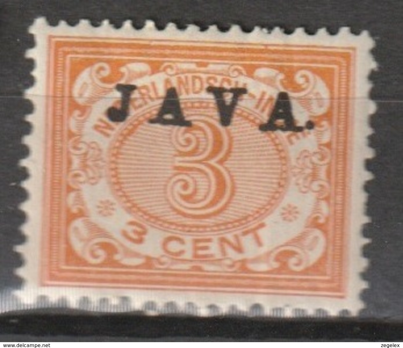 Ned Indie 1908 Wilhelmina 3 Ct "JAVA" Hoogstaand NVPH 67a Ongestempeld - Niederländisch-Indien