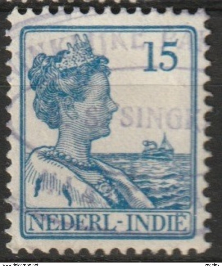 Ned Indie Stempel "KONIKLIJKE PAKETVAART MAATSCHAPPIJ S.S. SINGKA..." Op Wilhelmina 15 Ct NVPH 118 - Niederländisch-Indien