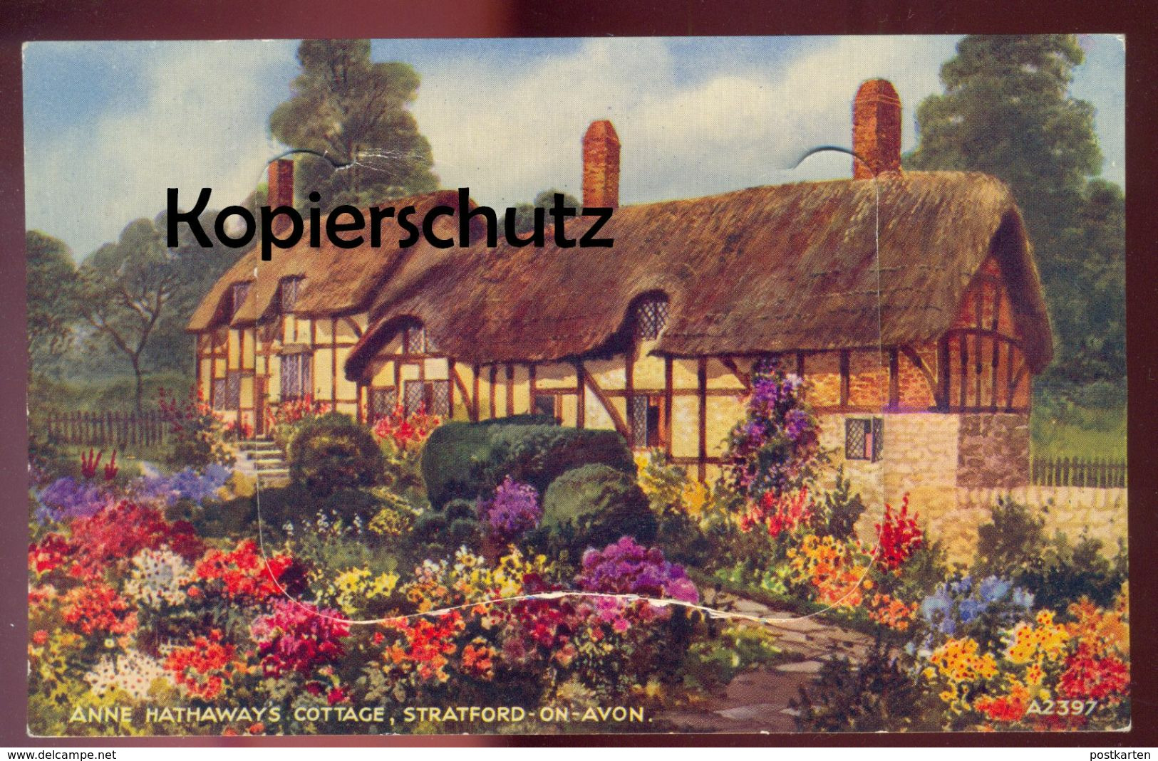 ÄLTERE POSTKARTE STRATFORD UPON AVON ANNE HATHAWAY'S COTTAGE SYSTEMKARTE Shakespear Postcard Ansichtskarte Cpa AK - Stratford Upon Avon