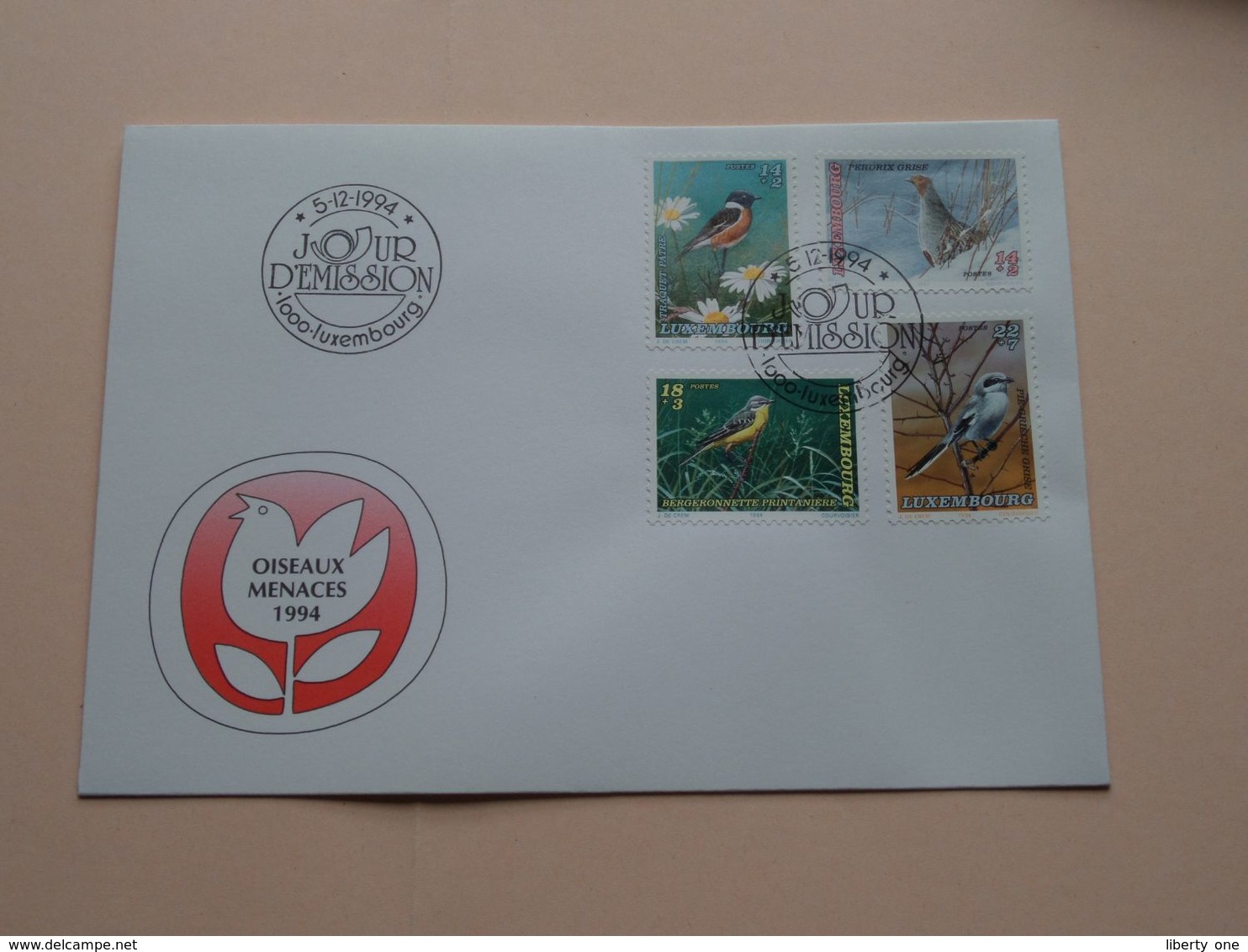 OISEAUX MENACES 1994 Luxembourg ( Enveloppe ( FDC P & T - 9 / 1994 ) Omslag > Voir Photo Svp ) Luxembourg - FDC