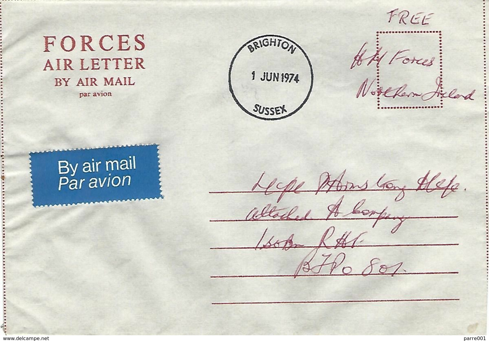 Northern Ireland 1974 BFPO 801 IRA Campaign Forces Mail Free FDC Cover - Militaria