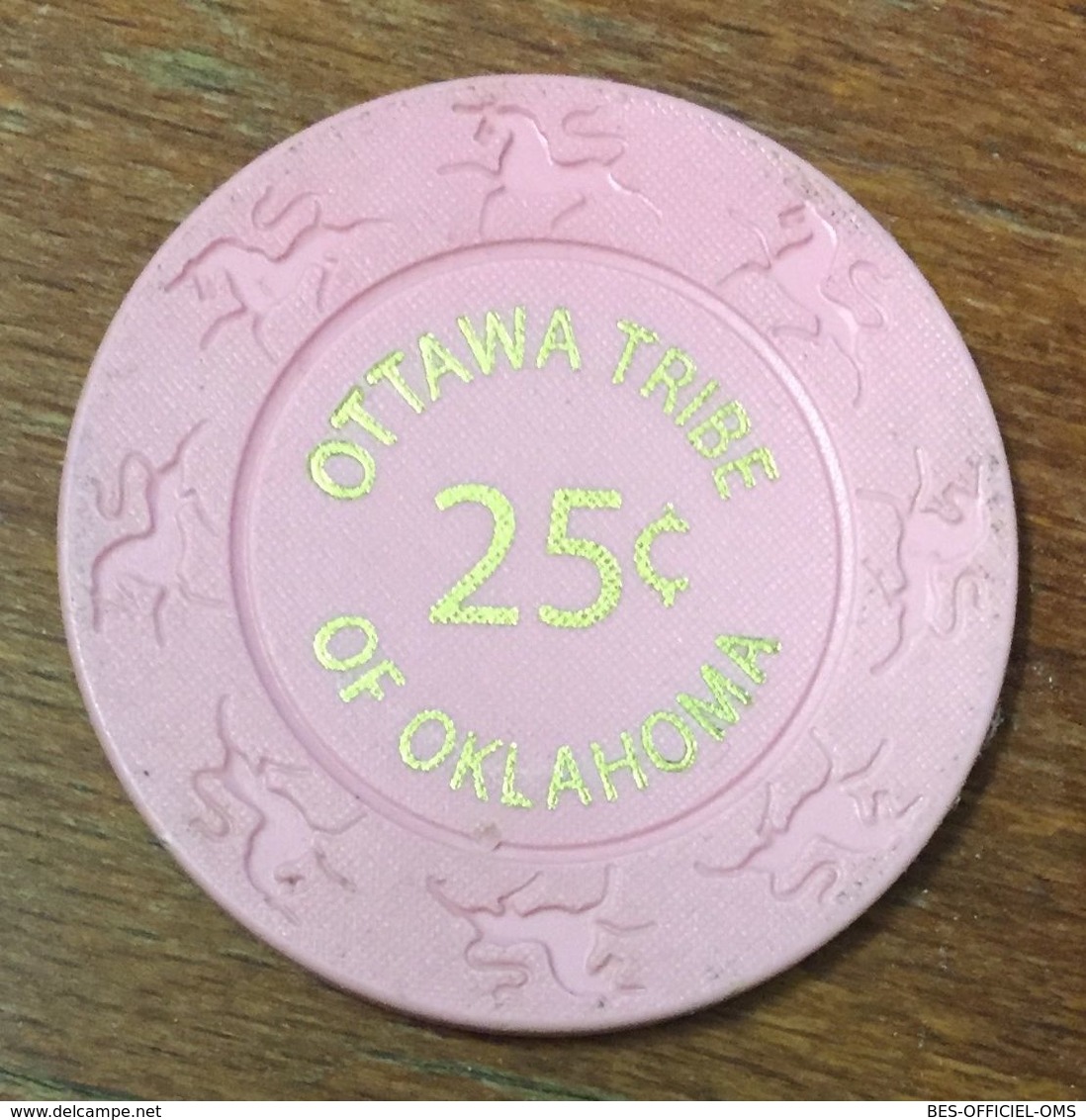 USA OTTAWA TRIBE OF OKLAHOMA CASINO CHIP 25C INDIAN INDIENS JETON TOKEN COIN - Casino