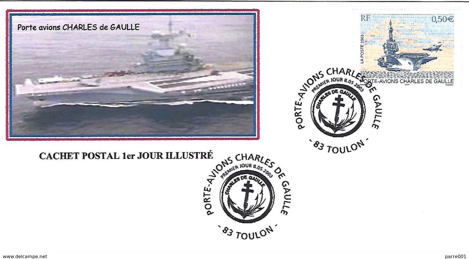 France 1983 Porte Avions Charles De Gaulle Naval FDC Cover - Militaria