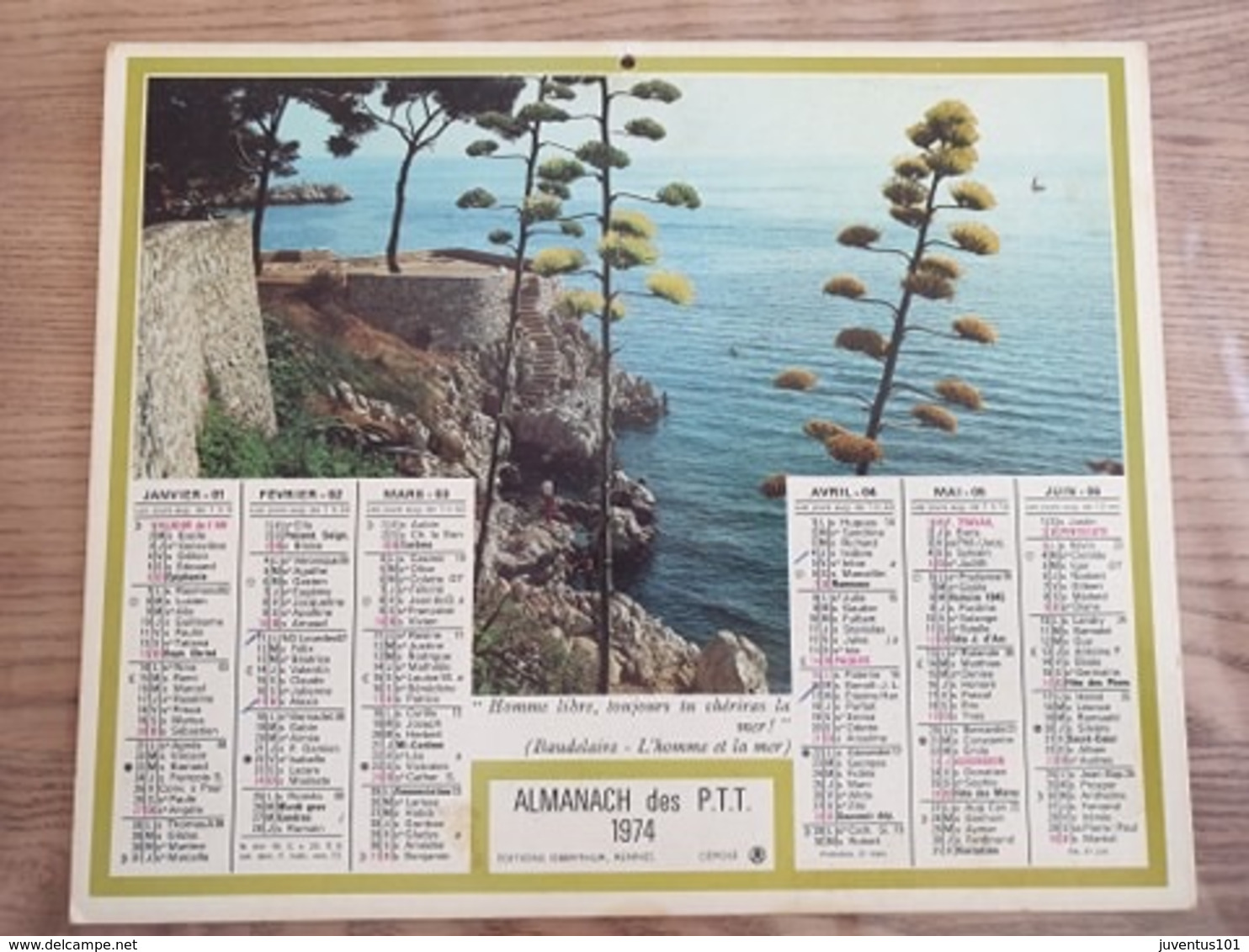 Calendrier-Almanach Des Postes P.T.T.     1974   Île De France - Grand Format : 1971-80