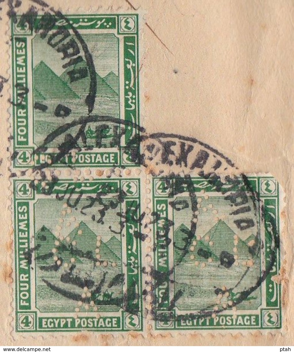 EGYPT, Perfin CL/A  On Cover - Otros & Sin Clasificación