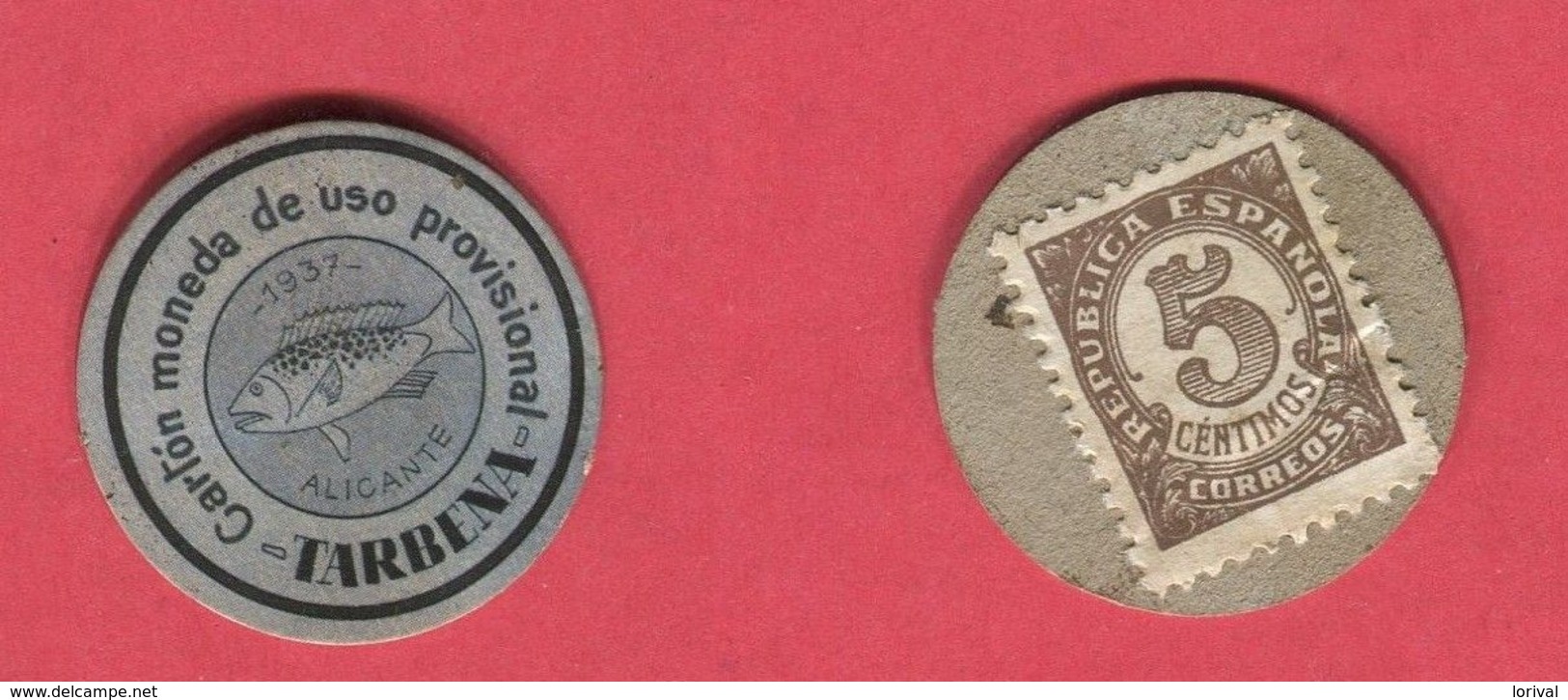 CARTON MONEDA GUERRE CIVILE TB+ 7 -  Monedas De Necesidad