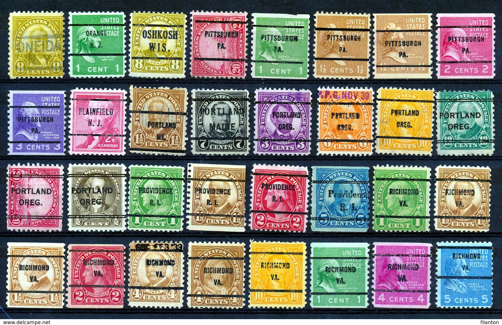 U.S.A. -  32 PRECANCELS  - Selection Nr 379 - Precancels