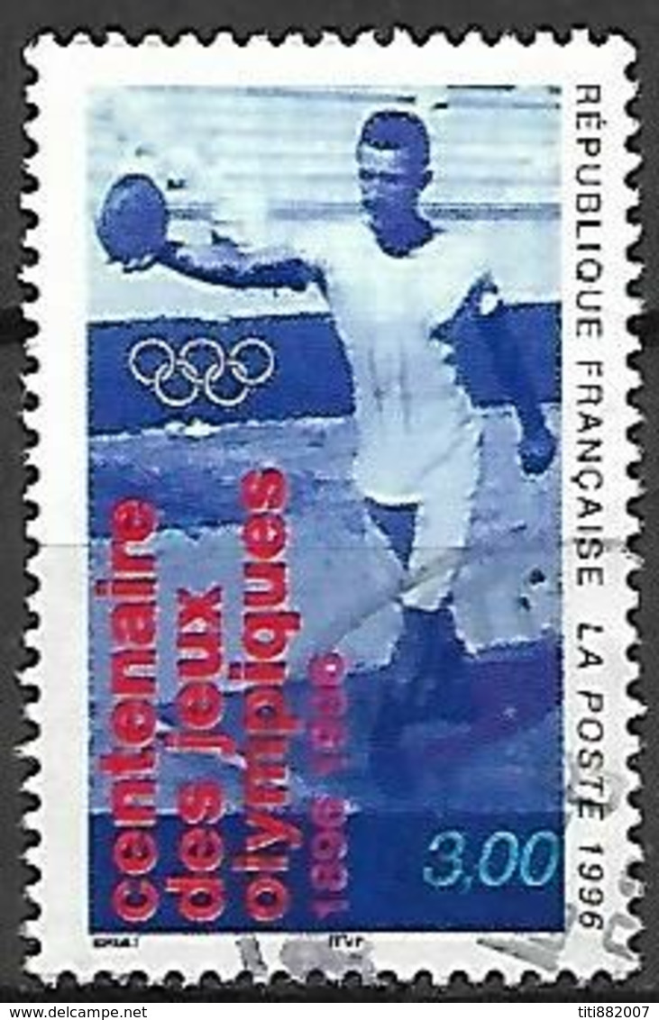 FRANCE   -   1996.  Y&T N° 3016 Oblitéré.  CACHET ROND .  Centenaire Des Jeux Olympiques - Oblitérés