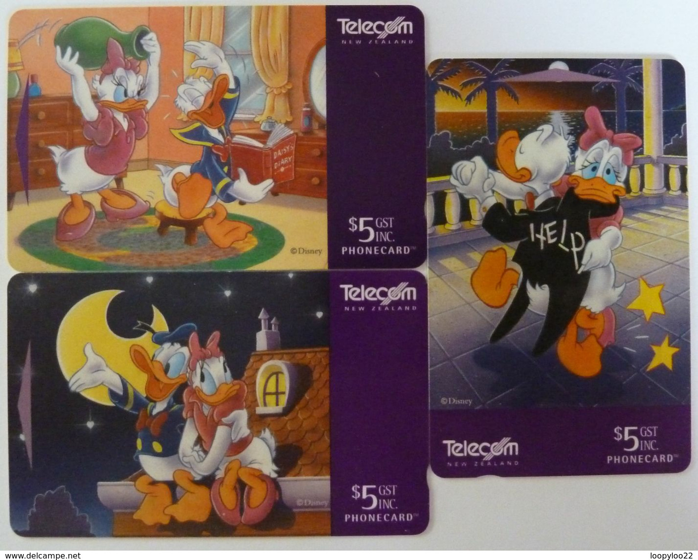 New Zealand - GPT - Set Of 3 - Donald Duck Story Part 2 - Donald & Daisy Dancing, Laughing & On Roof - Mint - New Zealand