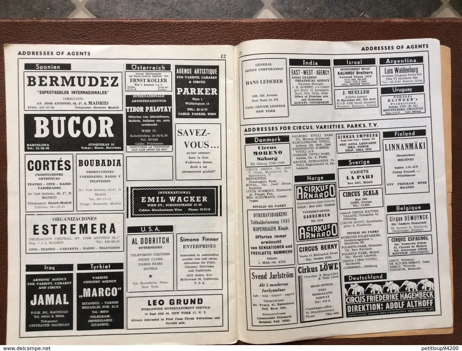 CIRQUE  ÉCHO LTD.  Professional Circus And Variety Journal  No 224  OCTOBER 1960  Les Tonelys  COPENHAGEN  Danmark