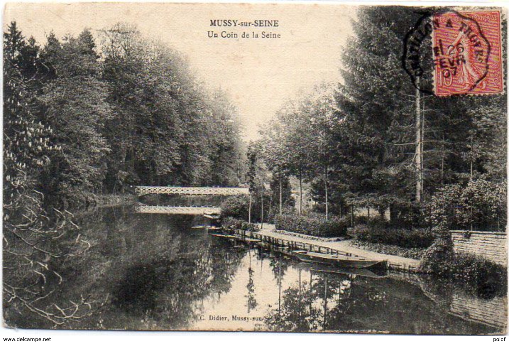 MUSSY SUR SEINE - Un Coin De La Seine - Cachet : Chatillon à Troyes  (119789) - Mussy-sur-Seine