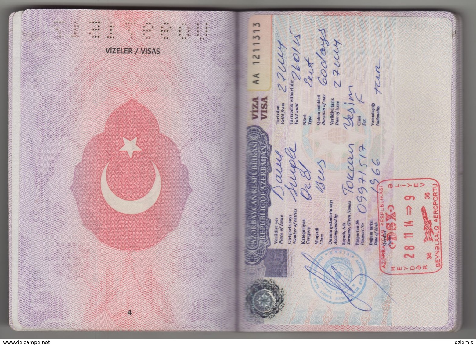 2004 BIOMETRIC  PASSPORT ,PASSEPORT ,AZERBAIJAN VISA USED 60 PAGES - Altri & Non Classificati