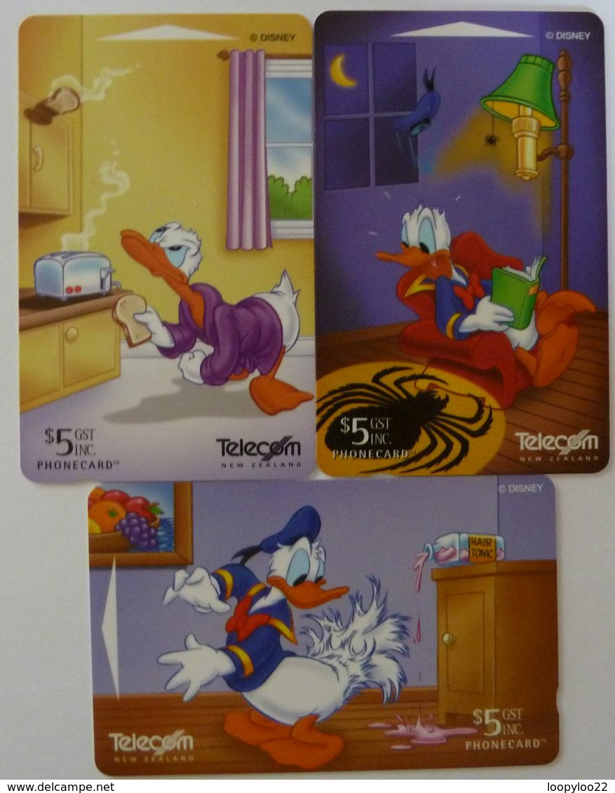 New Zealand - GPT - Set Of 3 - 1998 - Donald Duck Story Part 4 - Spider Shadow, Toaster & Hair Tonic - 850ex - Mint - Neuseeland