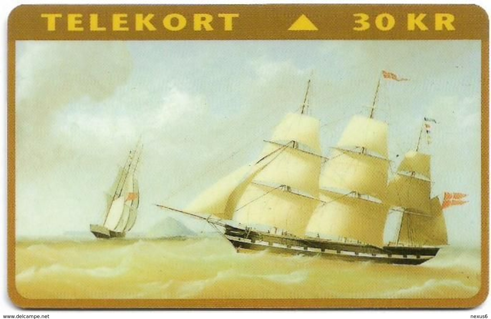 Denmark - TS - Frigate Calloe, Oil Painting - TDTS014 - 10.1994, 1.500ex, Used - Danemark