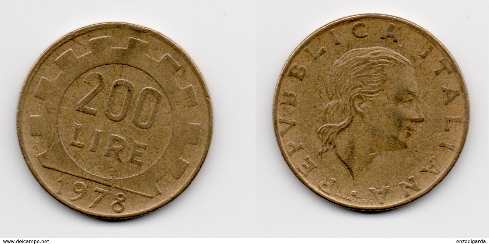 200 Lire – Italie – 1978 – Aluminium Bronze – Etat TTB – KM 105 - 200 Lire