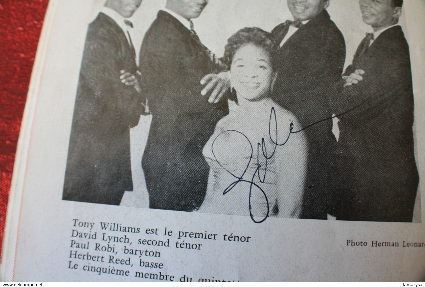 FABULEUX" THE PLATTERS " 2+1 VÉRITABLES AUTOGRAPHE DÉDICACE-OPÉRA MARSEILLE 1957-PIERRE PERRET-PAULETTE ROLLIN-