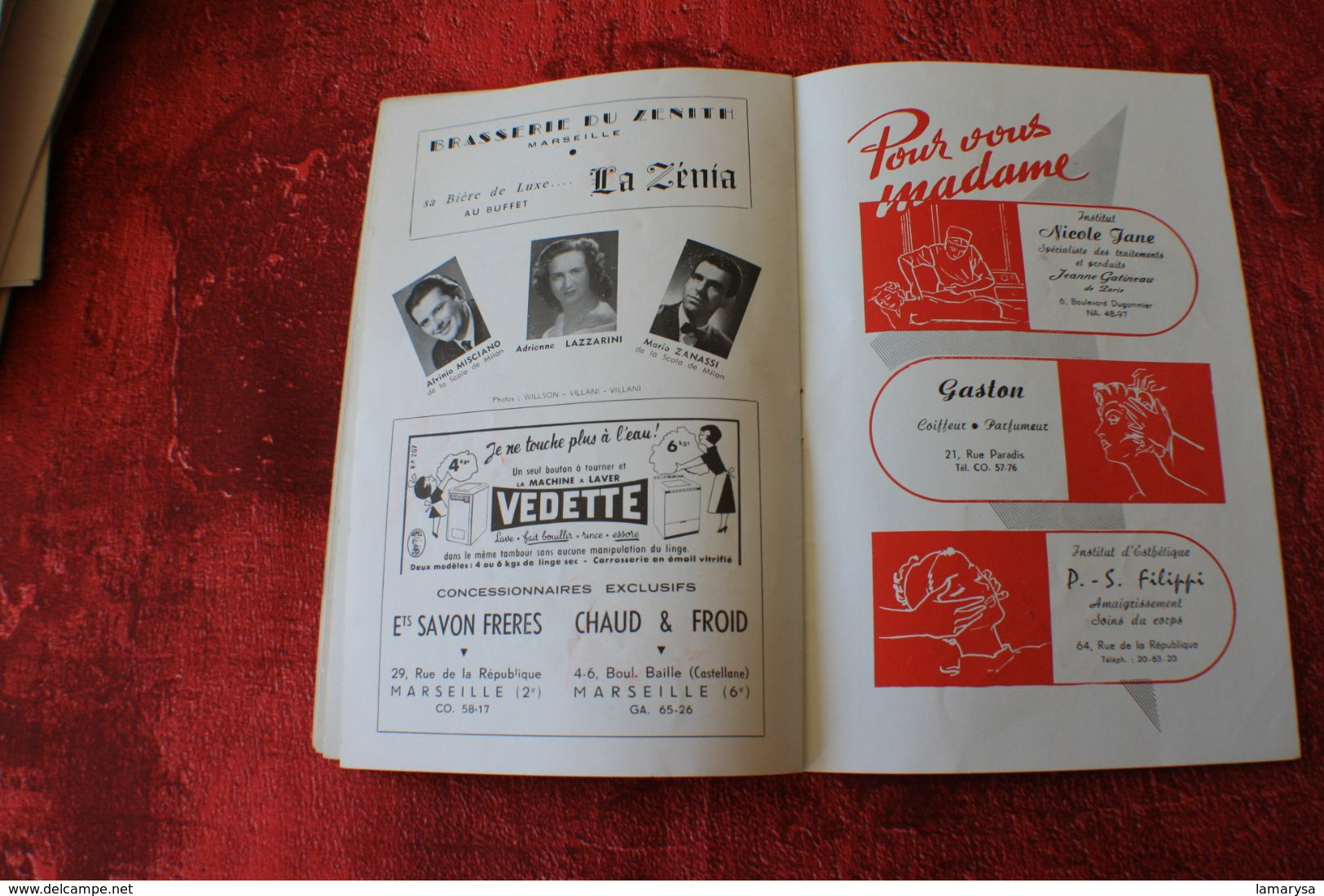 FABULEUX" THE PLATTERS " 2+1 VÉRITABLES AUTOGRAPHE DÉDICACE-OPÉRA MARSEILLE 1957-PIERRE PERRET-PAULETTE ROLLIN-
