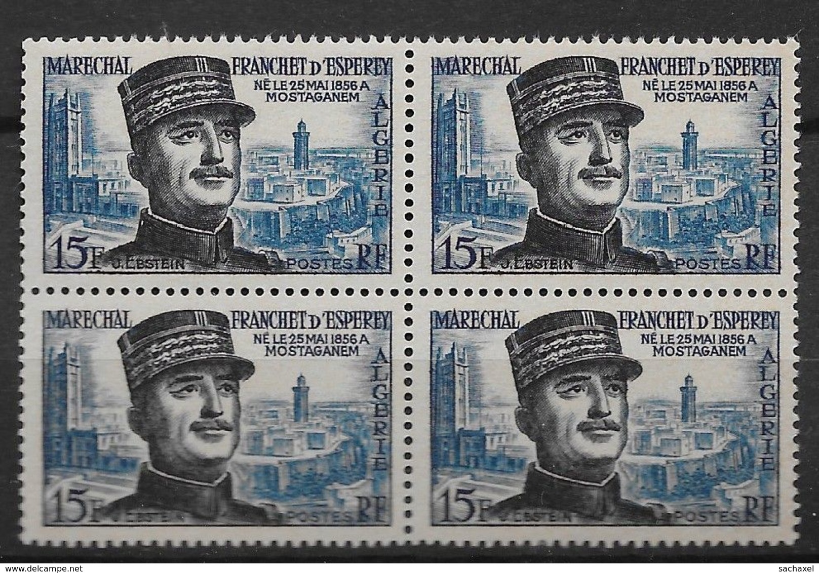 1956 Algérie N° 335 Et 336 (bloc De 4)  Nf** MNH . Musée Du Bardo, Franchet D'Esperey - Unused Stamps