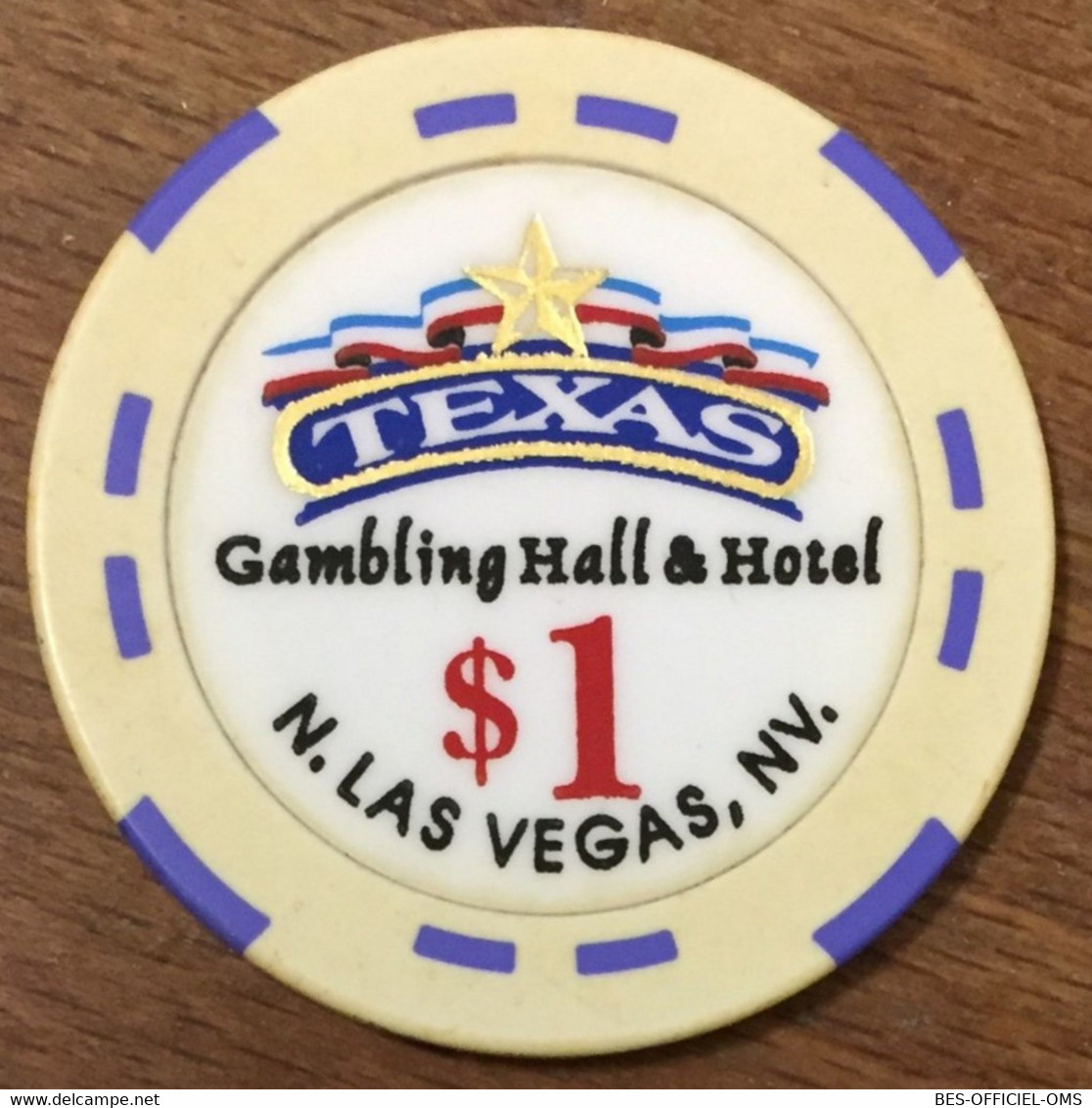 ÉTATS-UNIS USA NEVADA LAS VEGAS TEXAS CASINO CHIP $1 JETON TOKENS COINS GAMING - Casino