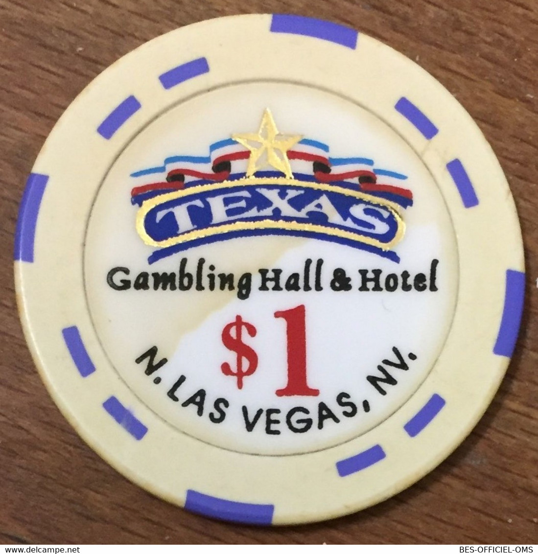 ÉTATS-UNIS USA NEVADA LAS VEGAS TEXAS CASINO CHIP $1 JETON TOKENS COINS GAMING - Casino