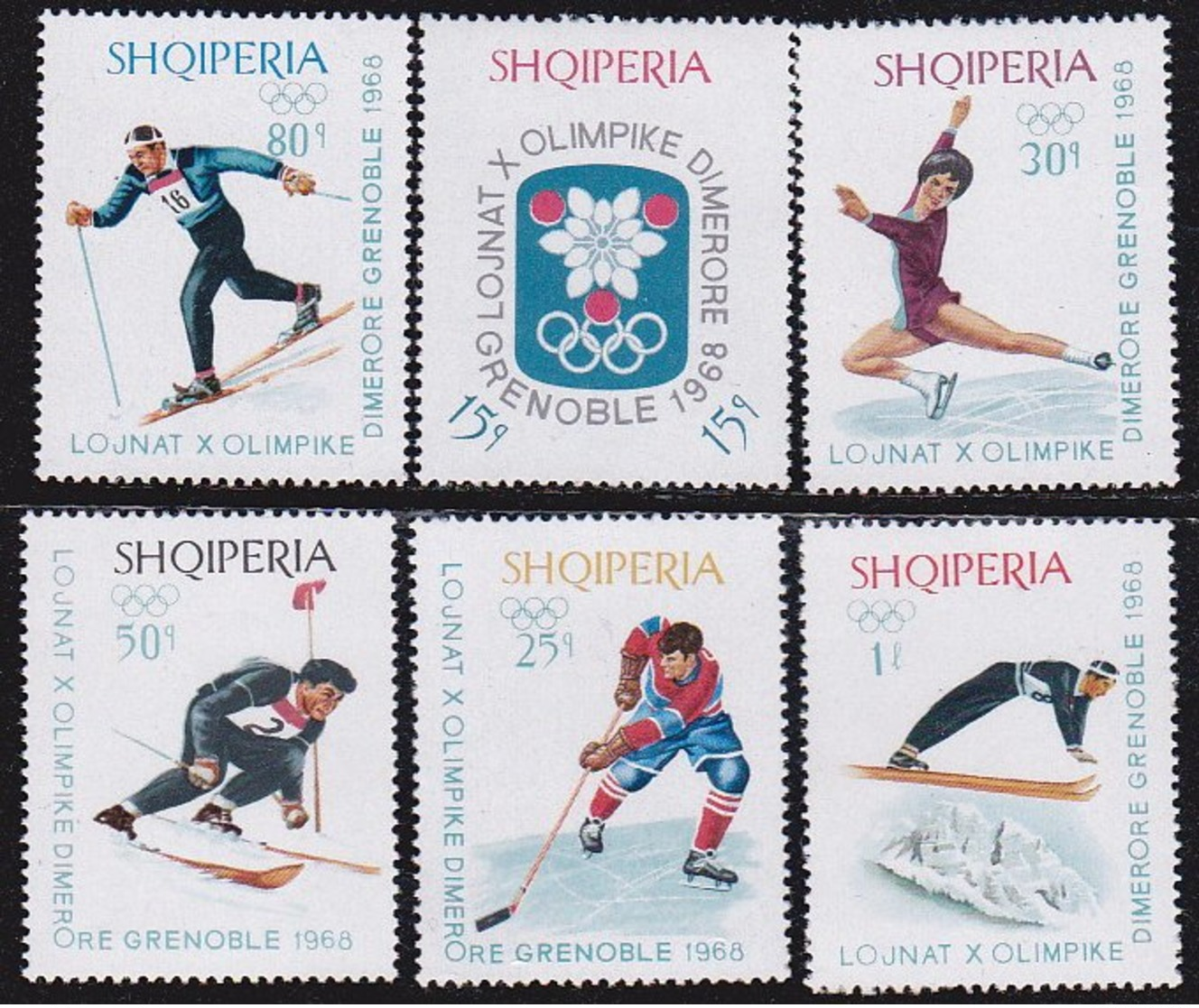 1968-(MNH=**) Albania S.6v."Olimpiade Invernale Grenoble" - Albanie