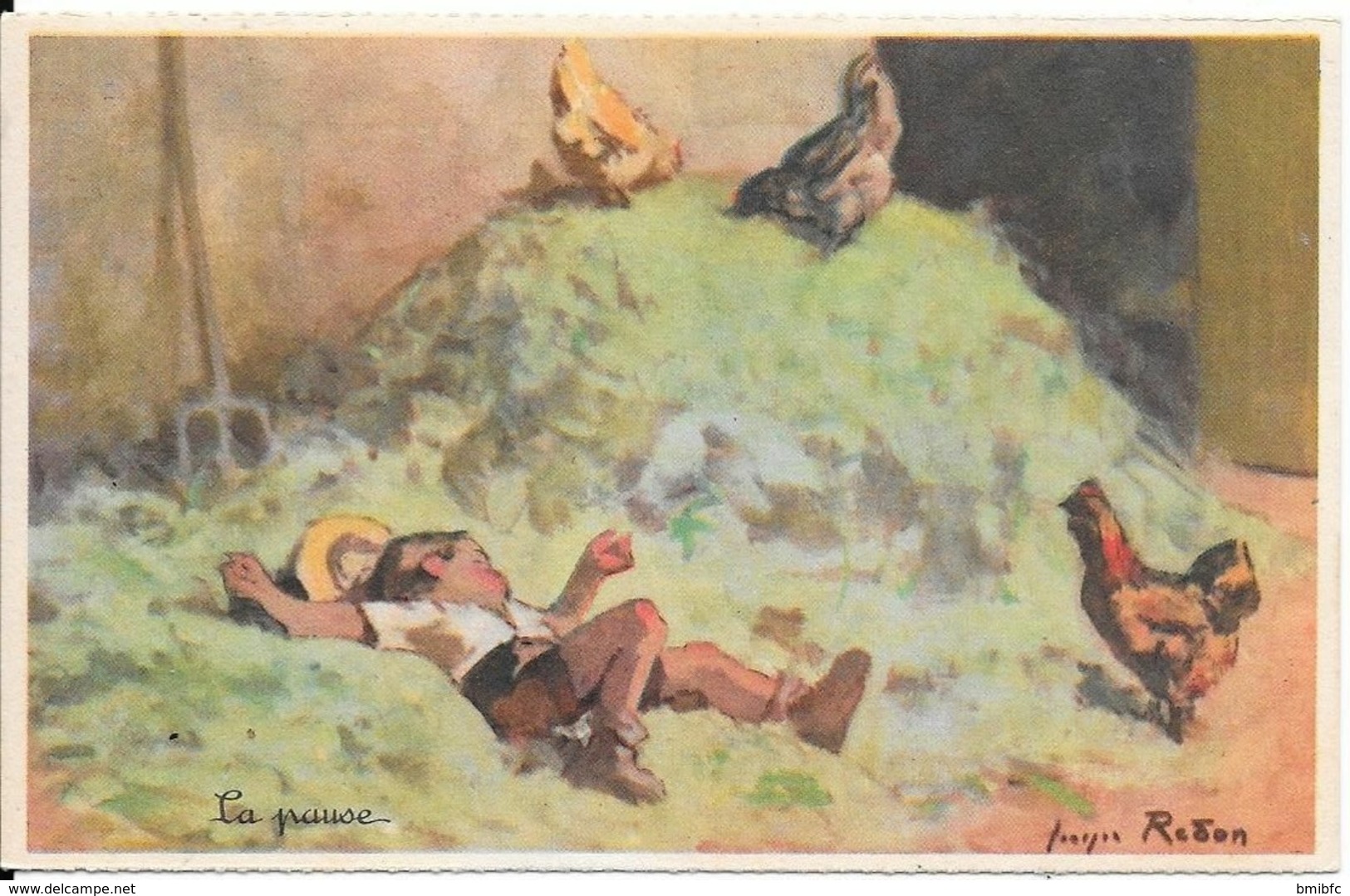 De Georges REDON - La Pause (N° 3 Série 1939) - Redon