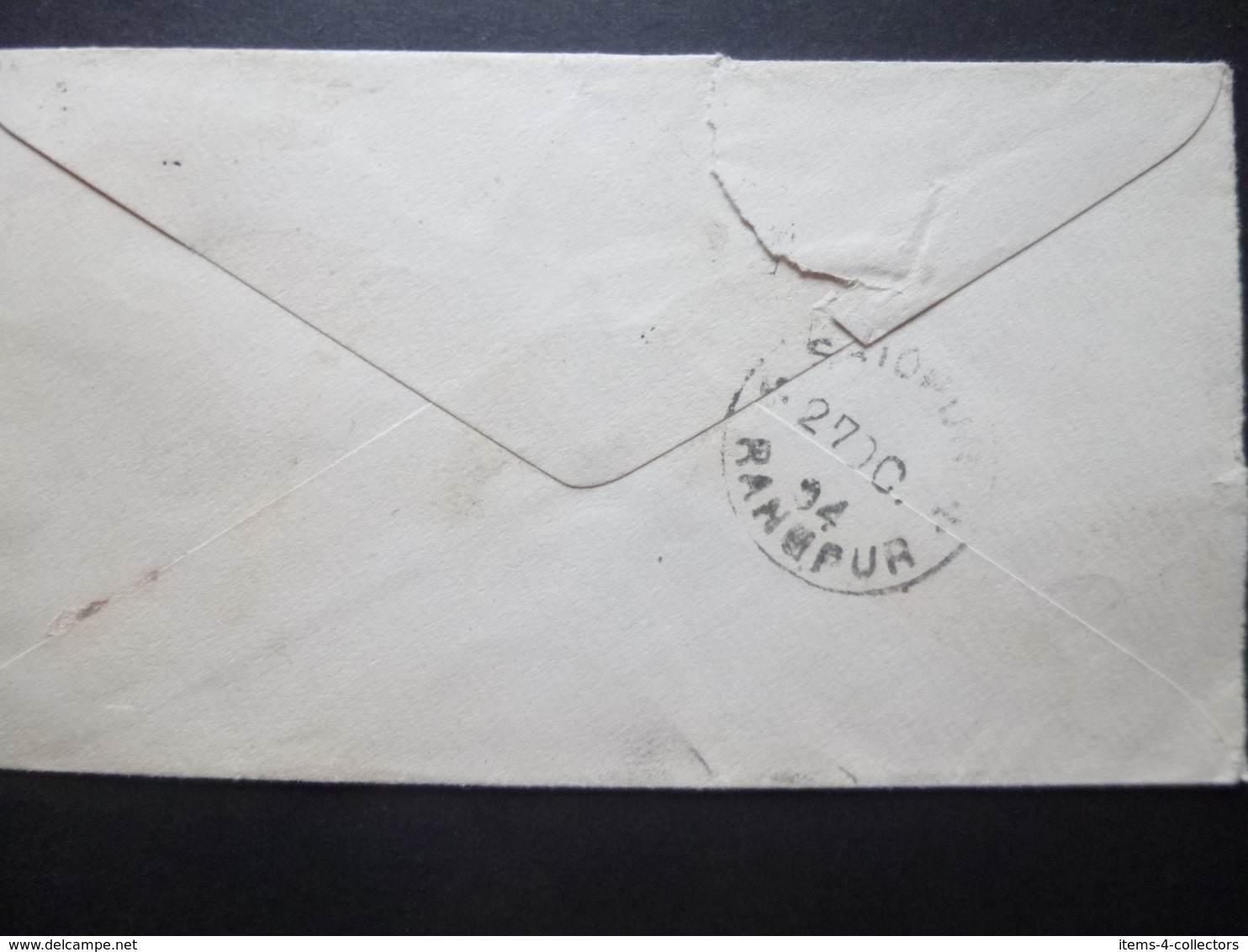 India KEVII Prepaid Half Anna Postmark To SAIDPUR RANIPUR 1904 - Sonstige & Ohne Zuordnung