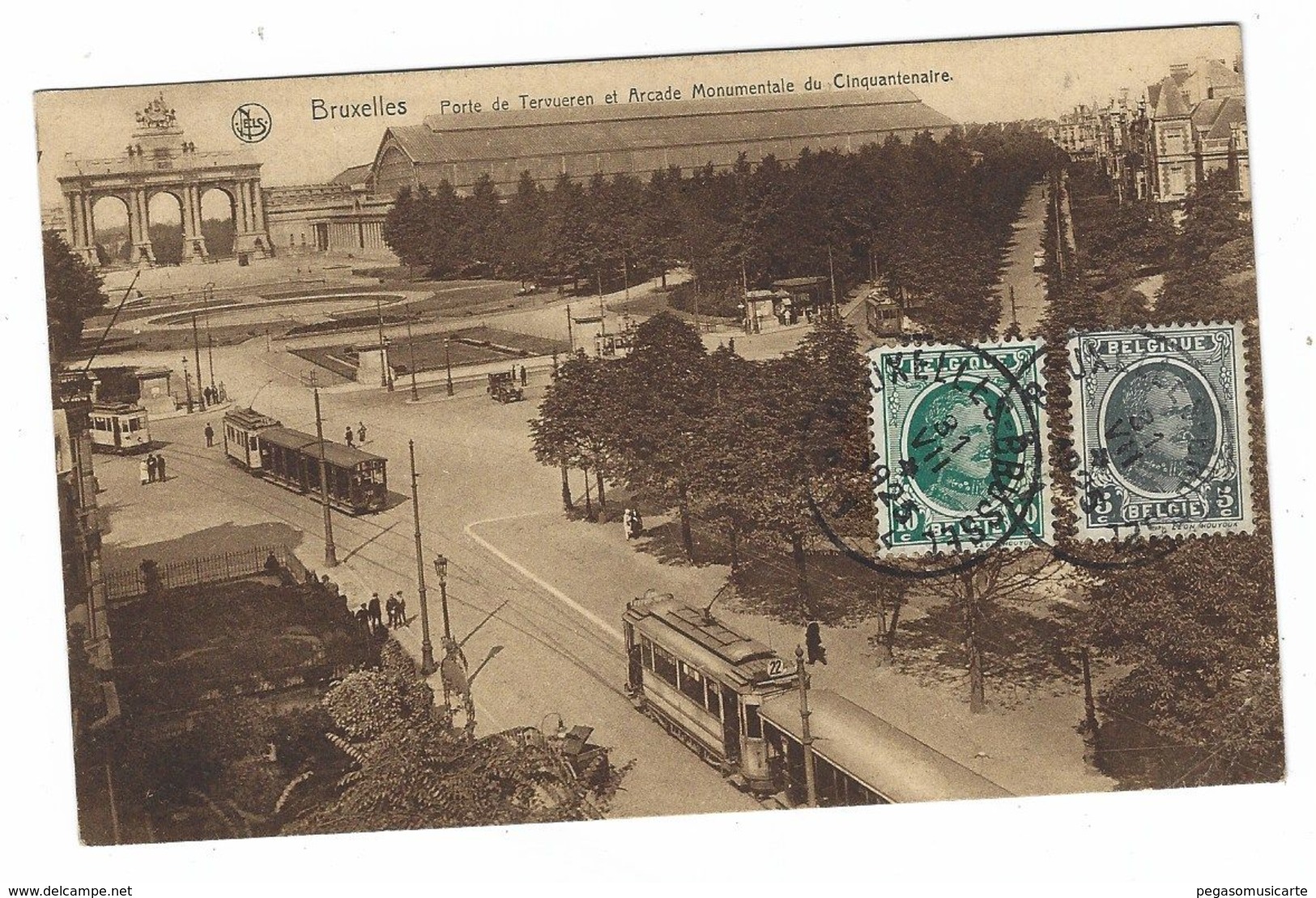 CLB260 - BRUXELLES PORTE DE TERVUEREN ET ARCADE MONUMENTALE DU CINQUANTENNAIRE 1925 TRAM - Vervoer (openbaar)