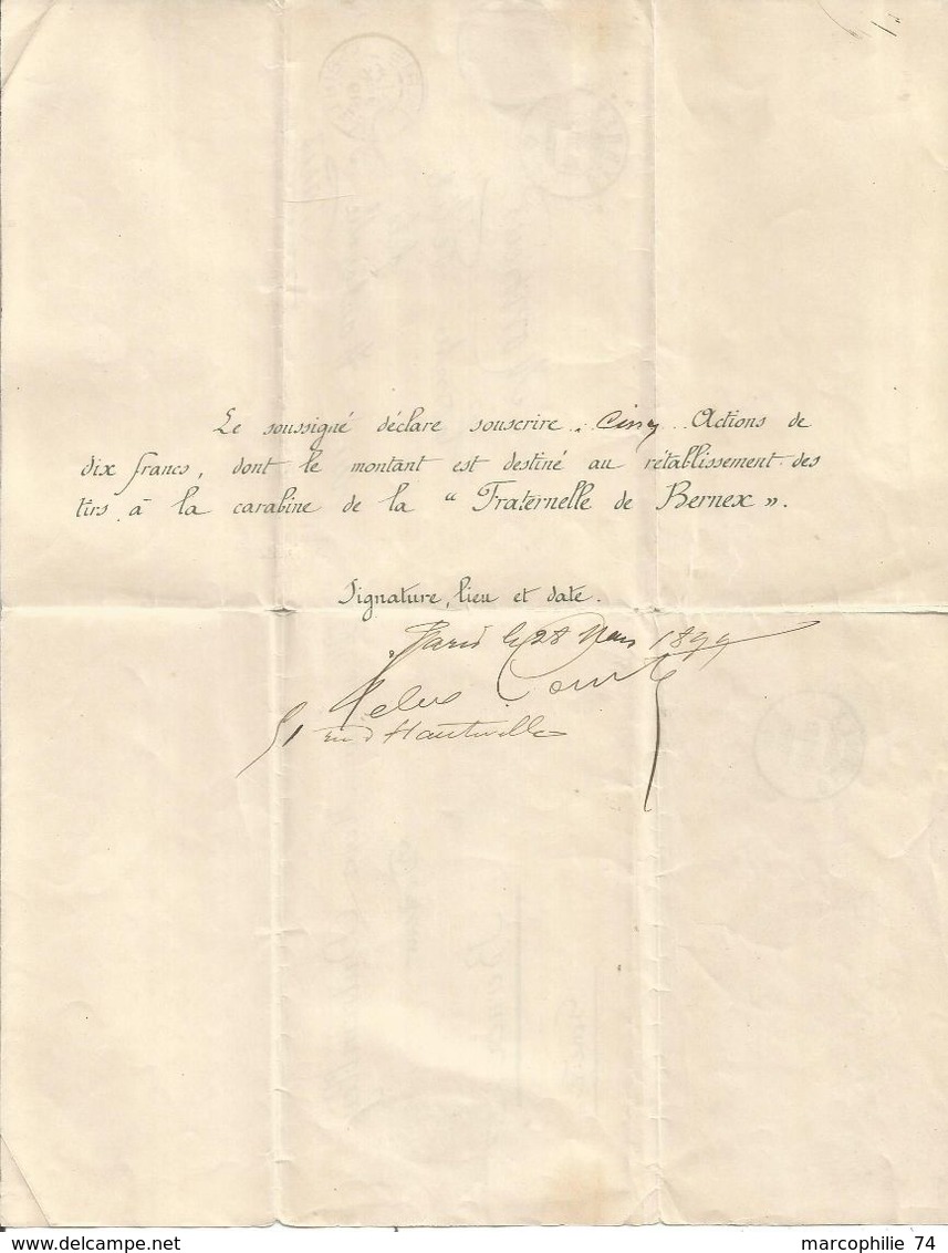 SAGE 5C N°106 PARIS 1899 SEUL LETTRE POUR SUISSE + RETOUR HELVETIA 5C BERNEX POUR PARIS - 1877-1920: Semi Modern Period