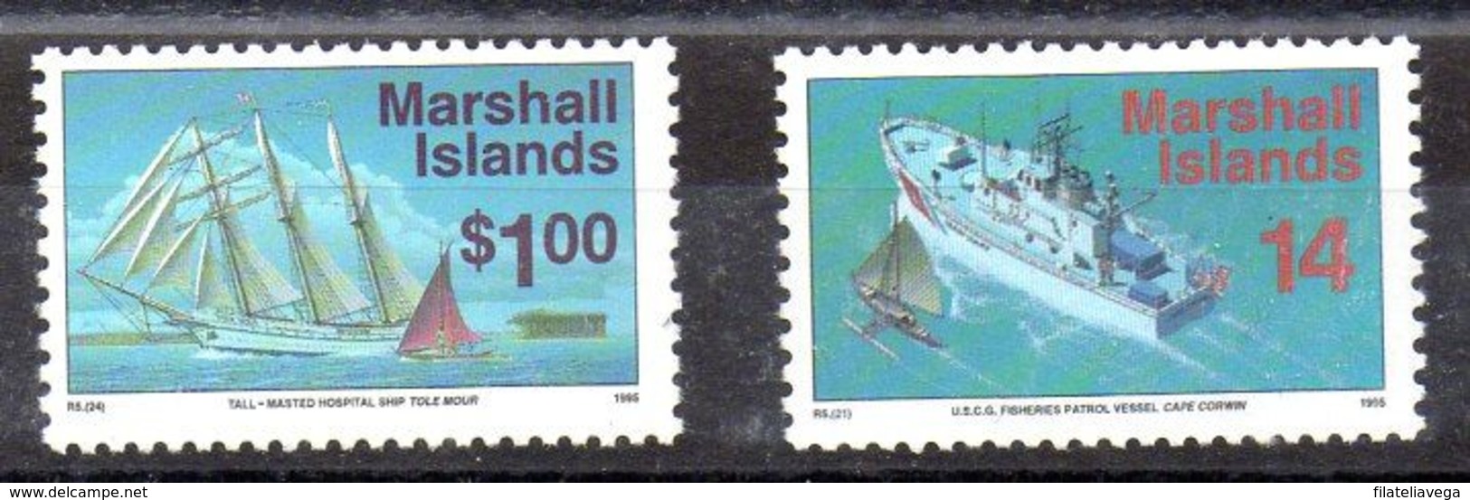 Islas Marshall Serie Nº Yvert 608+ 611 ** BARCOS (SHIPS) - Marshall