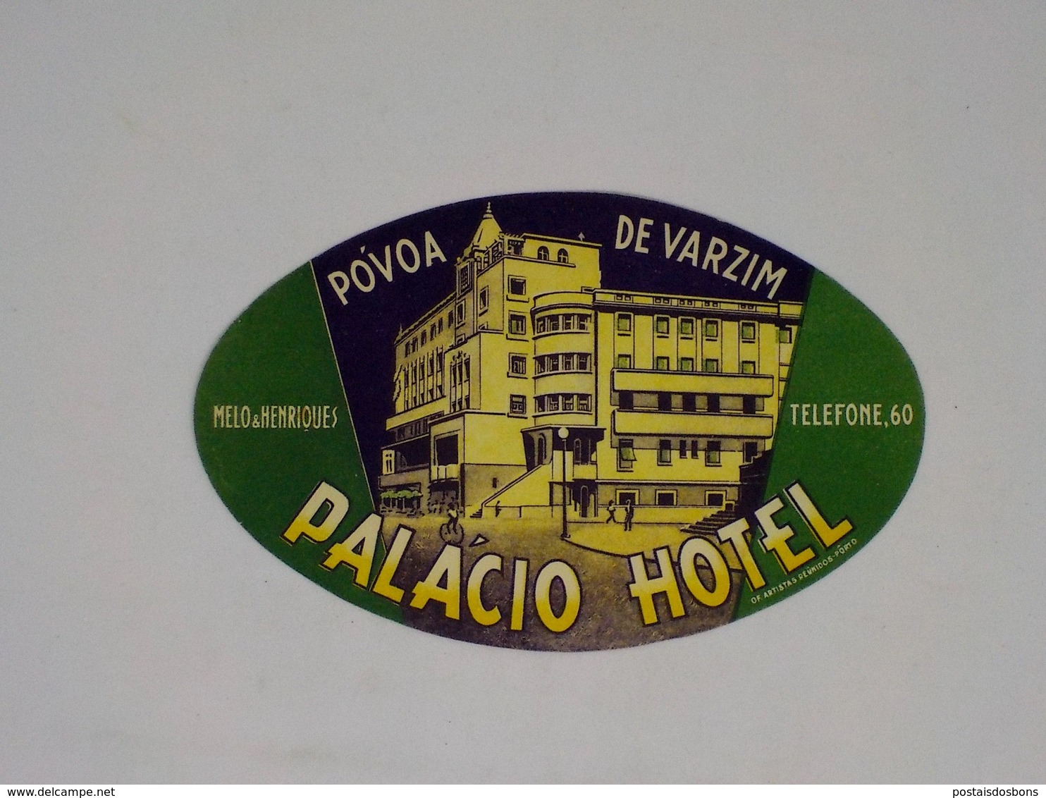 Cx13 CC16) Portugal PALÁCIO HOTEL Póvoa De Varzim Etiquette Hotel Label 8,5x13,5cm - Adesivi Di Alberghi