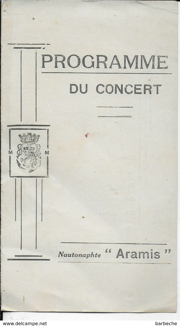 PROGRAMME DU CONCERT NAUTONAPHTE ARAMIS - Programmes