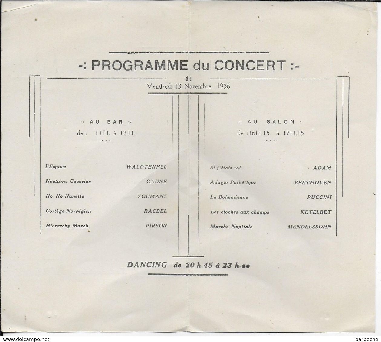 PROGRAMME DU CONCERT NAUTONAPHTE ARAMIS - Programmes