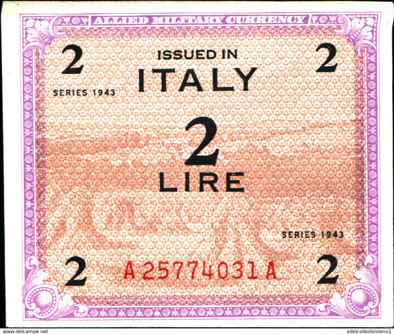 19891) BANCONOTA Da 2 LIRE AM OCCUPAZIONE AMERICANA ITALIA MONOLINGUA FLC 1943 FDS -banconota Non Trattata.vedi Foto - [ 4] Provisional Issues