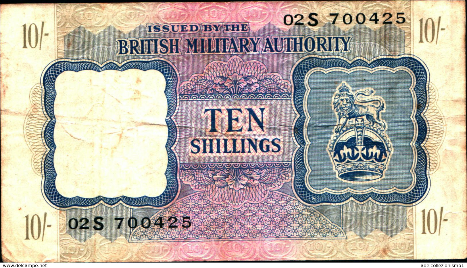 19899) BANCONOTA DELLA  BRITISH MILITARY AUTORITY " TEN SHILLINGS "   -banconota Non Trattata.vedi Foto - 2. WK - Alliierte Besatzung