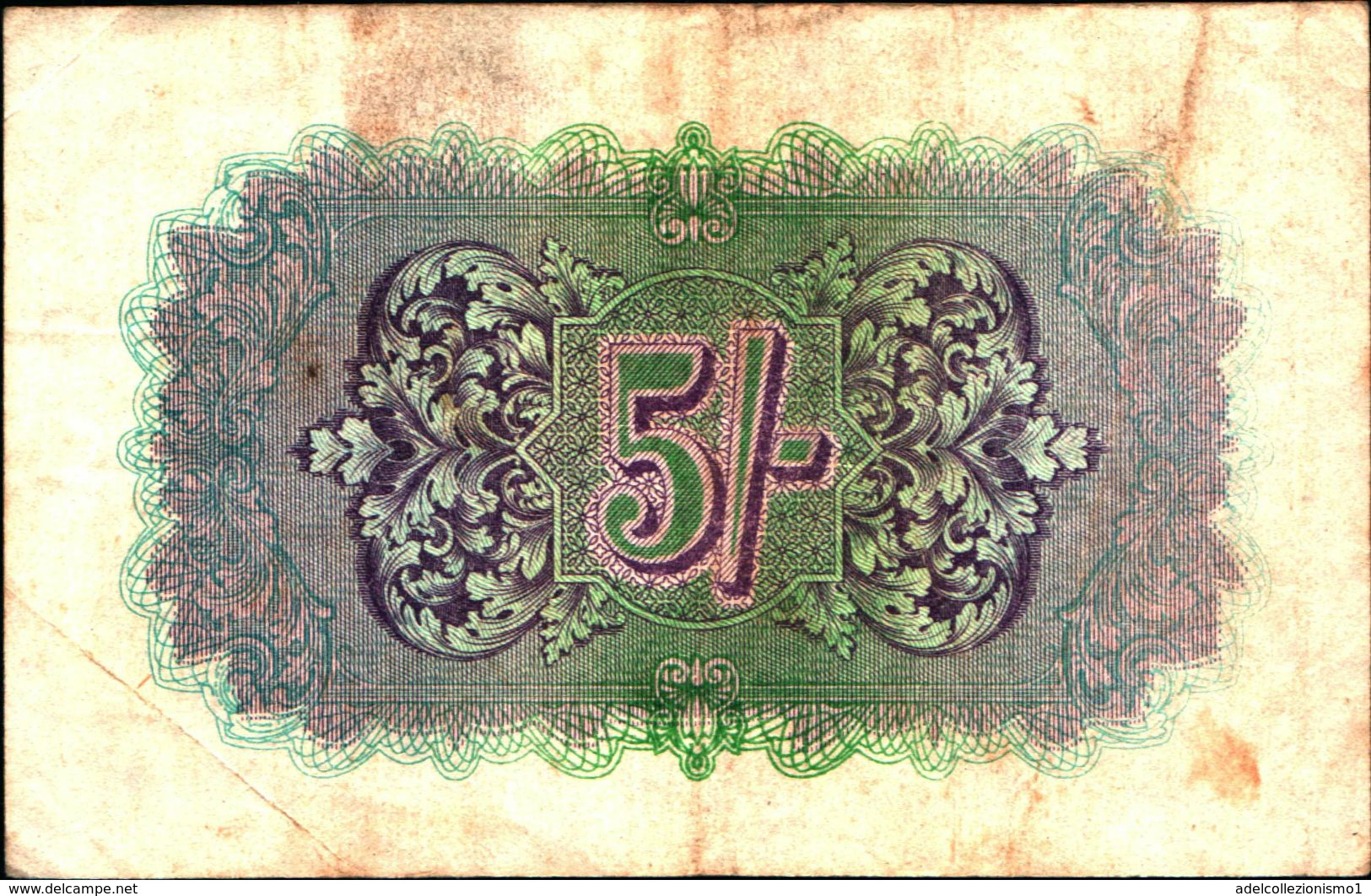 20008) BANCONOTA DELLA  BRITISH MILITARY AUTORITY " FIVE SHILLINGS"   -banconota Non Trattata.vedi Foto - 2. WK - Alliierte Besatzung