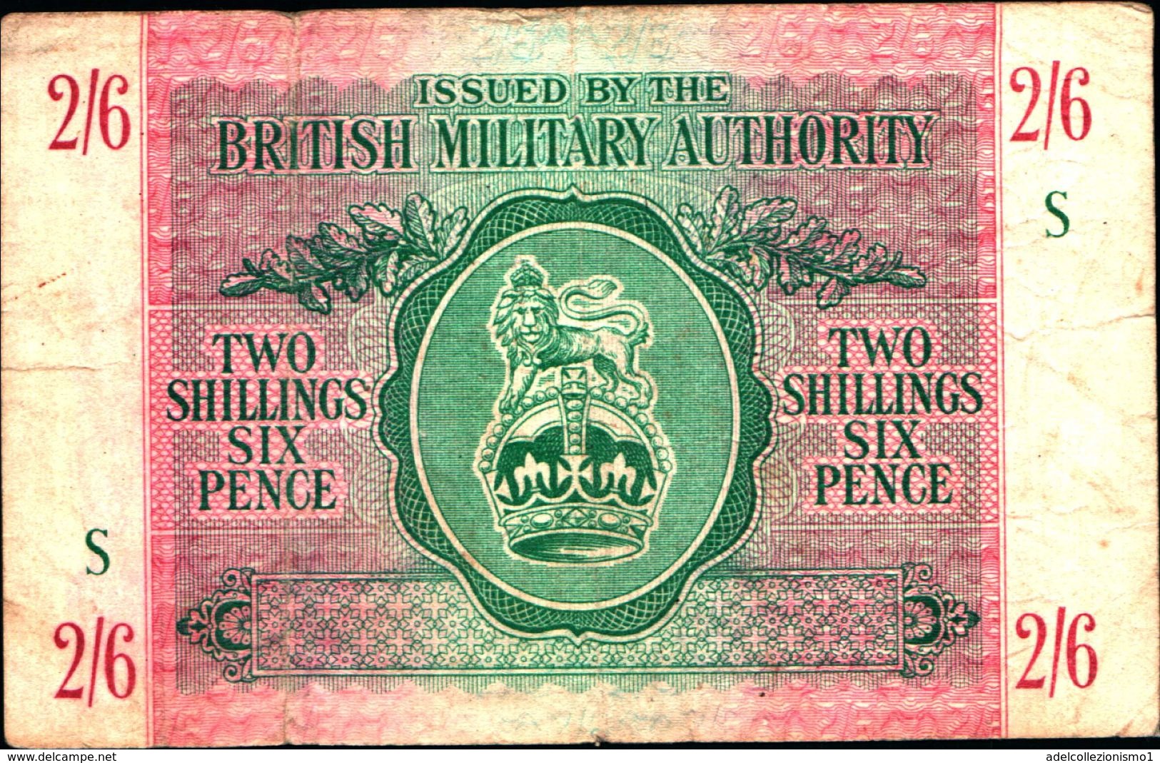 20015) BANCONOTA DELLA  BRITISH MILITARY AUTORITY " 2/6 SHILLINGS "    -banconota Non Trattata.vedi Foto - Occupation Alliés Seconde Guerre Mondiale