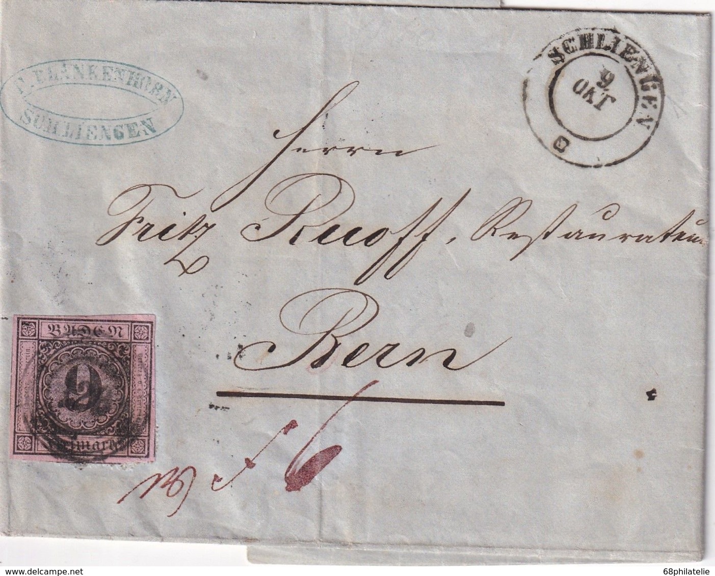 BADEN 1860  LETTRE DE SCHLIENGEN POUR BERN - Storia Postale