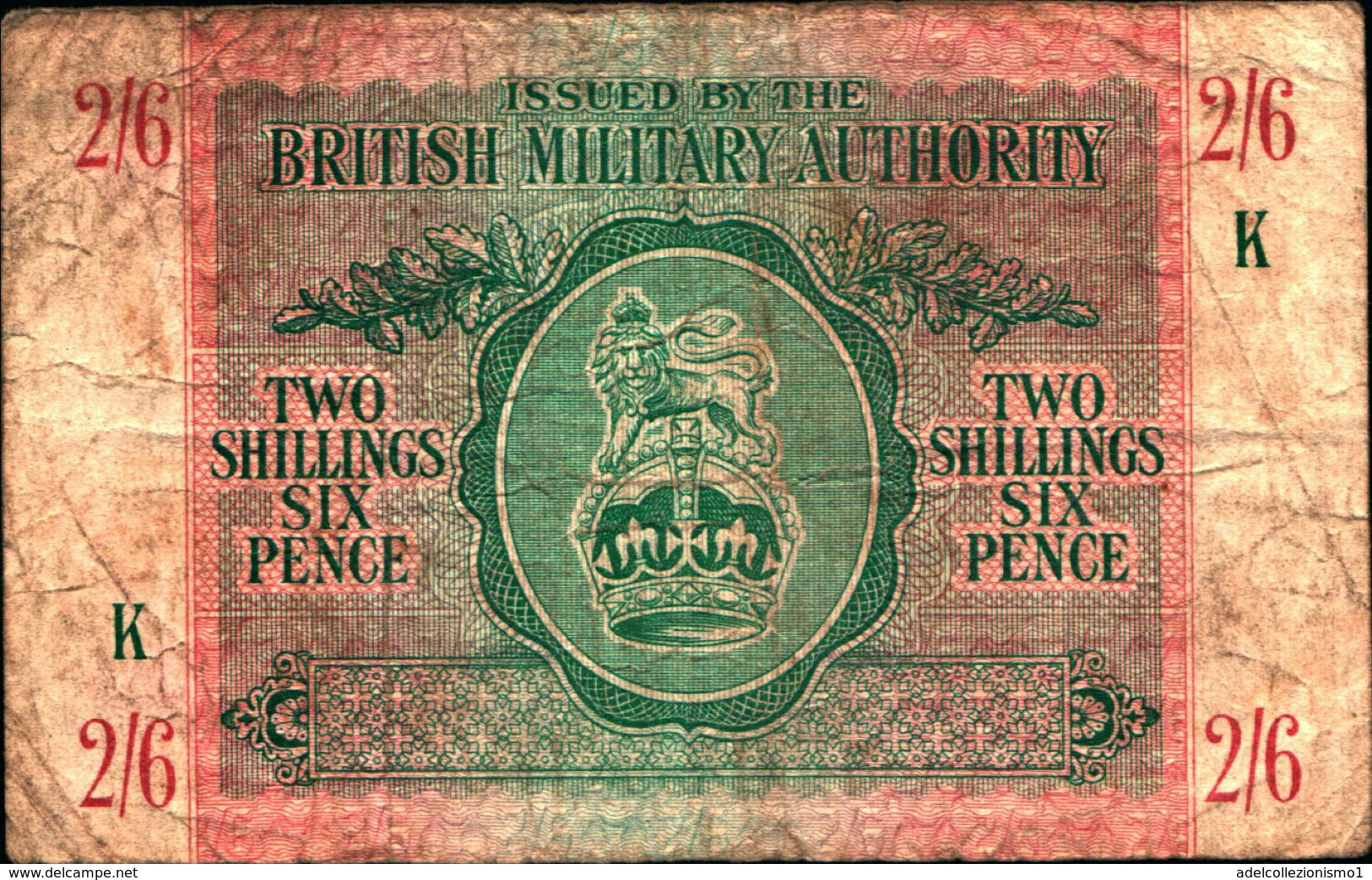 20028) BANCONOTA DELLA  BRITISH MILITARY AUTORITY " 2/6 SHILLINGS "    -banconota Non Trattata.vedi Foto - Geallieerde Bezetting Tweede Wereldoorlog