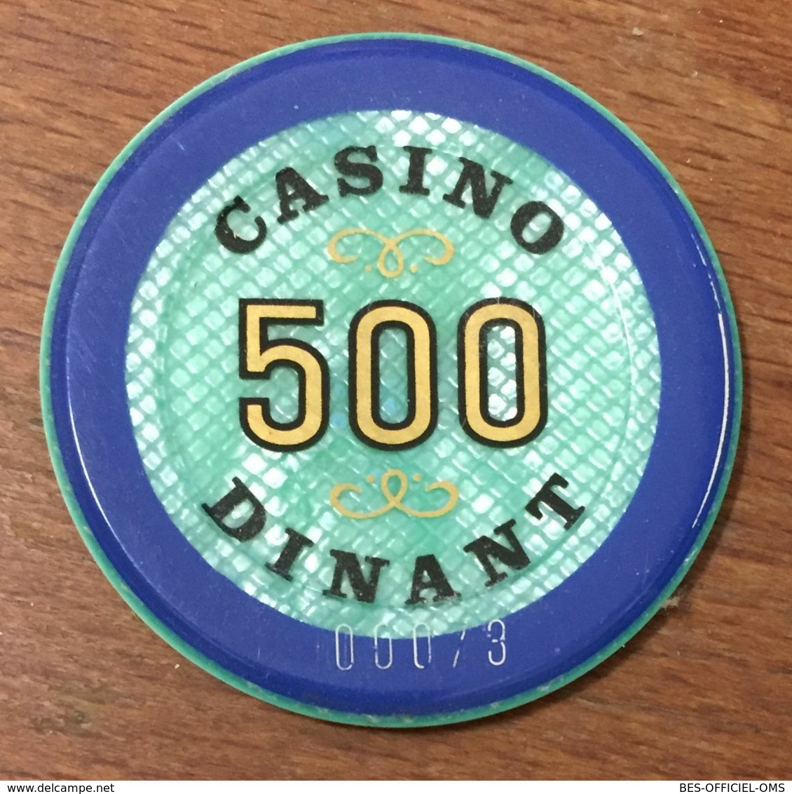 BELGIQUE DINANT JETON DE CASINO DE 500 FRANCS N° 00073 CHIPS TOKENS COINS - Casino