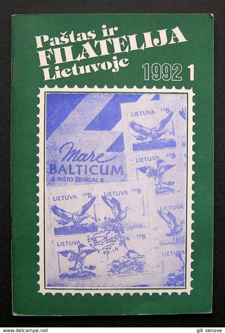 Lithuanian Magazine/ Paštas Ir Filatelija Lietuvoje No. 1 1992 - Revues & Journaux