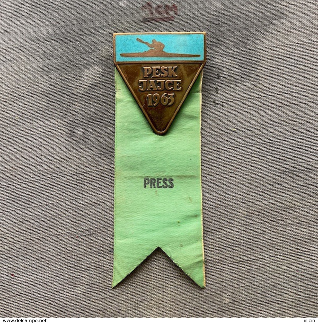 Badge Pin ZN009411 - Rowing Kayak Canoe Yugoslavia Bosnia Jajce European Championship 1963 PRESS - Rowing