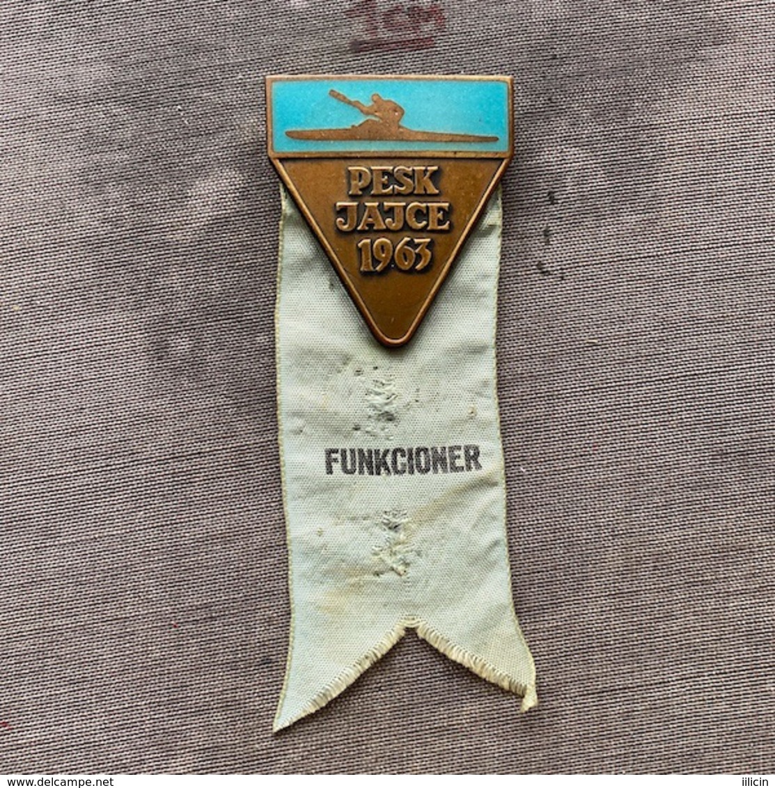 Badge Pin ZN009412 - Rowing Kayak Canoe Yugoslavia Bosnia Jajce European Championship 1963 FUNKCIONER - Remo