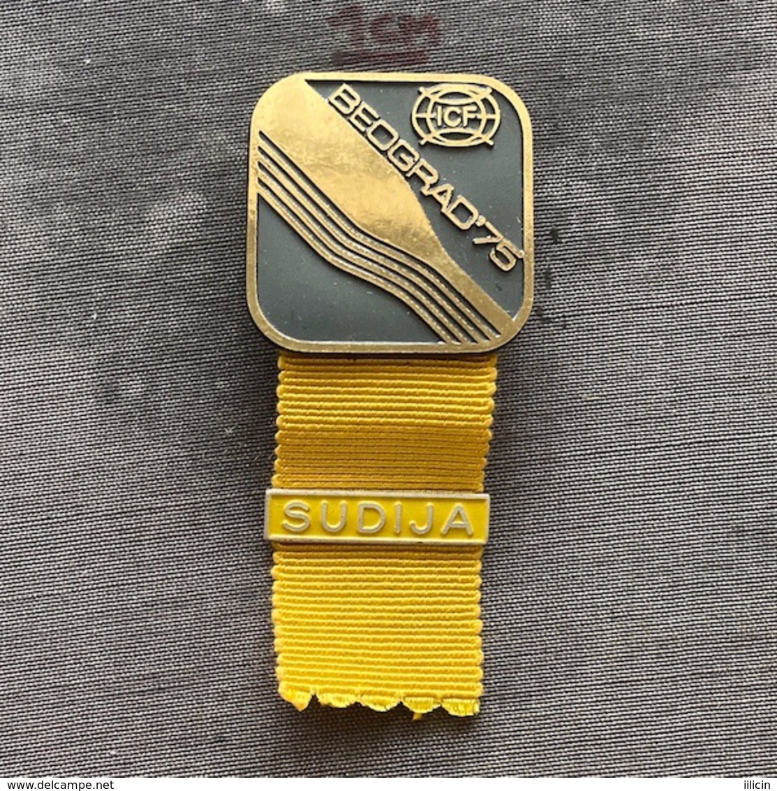 Badge Pin ZN009420 - Rowing Kayak Canoe Yugoslavia Serbia Belgrade Beograd World Championship 1975 SUDIJA - Rowing