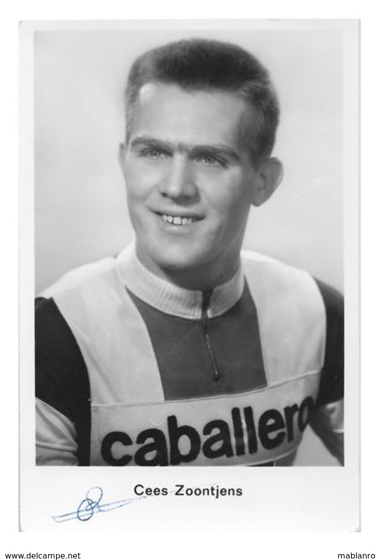 CARTE CYCLISME CEES ZOONTJENS SIGNEE TEAM CABALLERO 1969 - Cycling