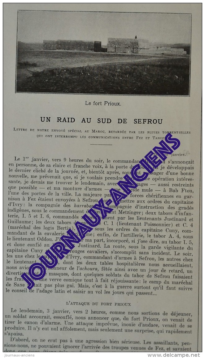 1912 IVRY Jules COUTANT - MAROC RAID AU SUD DE SEFROU - SIDI RAHO - NAVIRE HOPITAL - CHIENS DE POLICE - Sonstige & Ohne Zuordnung