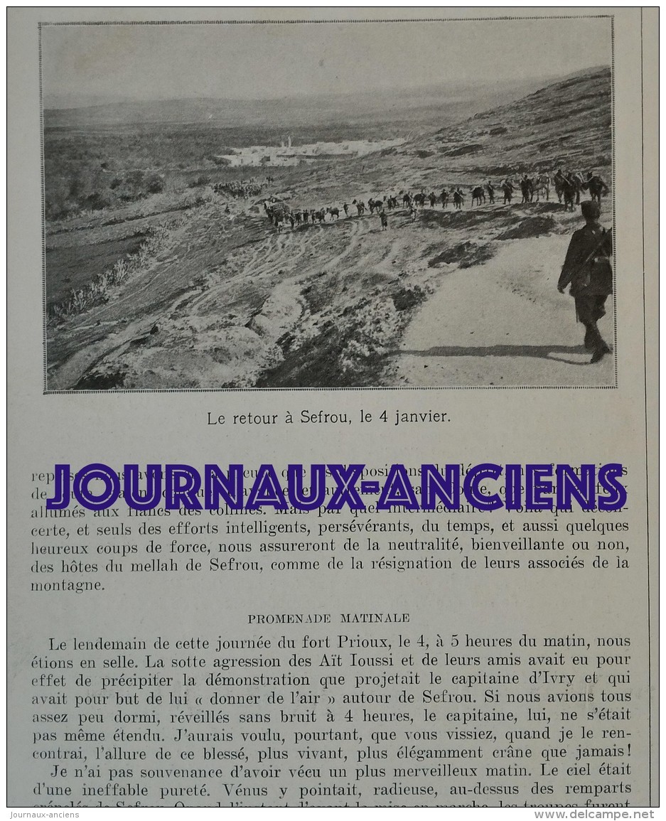 1912 IVRY Jules COUTANT - MAROC RAID AU SUD DE SEFROU - SIDI RAHO - NAVIRE HOPITAL - CHIENS DE POLICE - Sonstige & Ohne Zuordnung